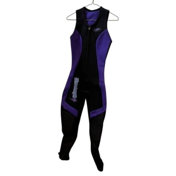 Wavelength Accessories - Wavelength Womens Sleeveless Full-Length Wetsuit Purple & Black Neoprene With Fr